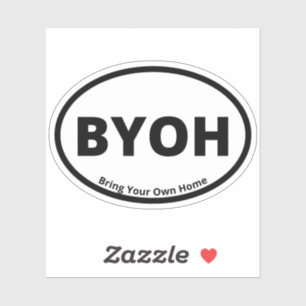 BYOH - Breng uw eigen home Oval Camping Design Sticker