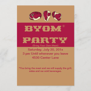 BYOM (Apportez Votre Propre Viande) Invitation BBQ
