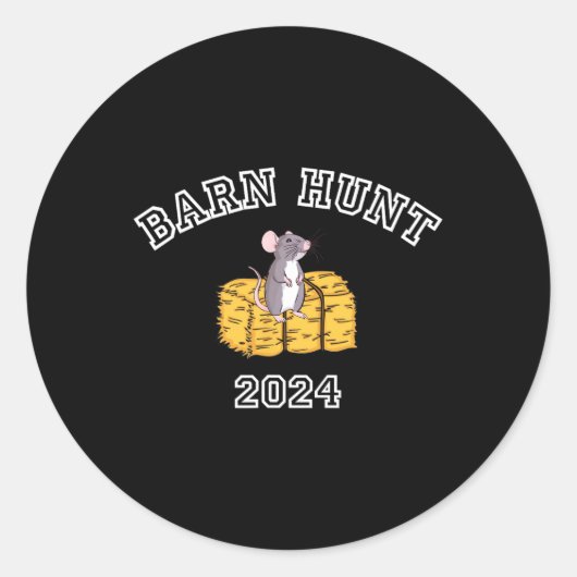 Byrn Hunt Lover - RN Hunt 2024 met Schattigee rat Ronde Sticker (Voorkant)