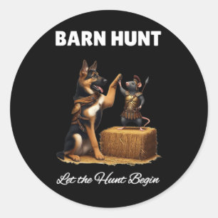 Byrn Hunt Lover - Schattigee krijgerrat en Duitse Ronde Sticker