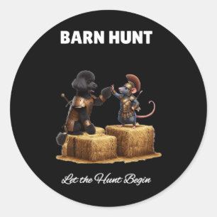 Byrn Hunt Lover - Schattigee krijgerrat en zwarte  Ronde Sticker