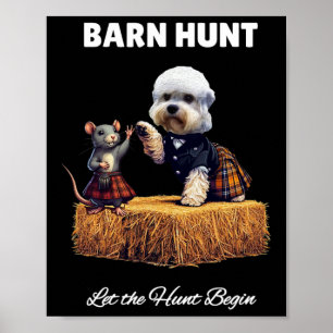 Byrn Hunt Lover - Schattigee Rat en Dandie Dinmont Poster