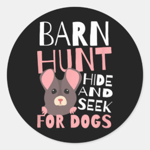 Byrn Hunt Verbergen en zoeken Ontwerp Rn Hunt Ronde Sticker