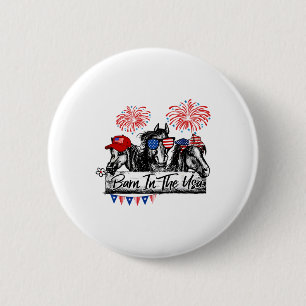 BYRN in de Verenigde Staten Paarden Grappig Paard Ronde Button 5,7 Cm