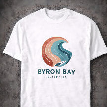 Byron Bay Australia Retro Wave Logo T-Shirt Vintag
