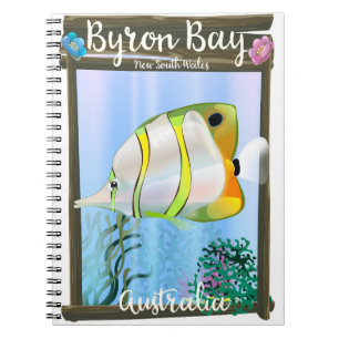 Byron Bay Australië reisposter. Notitieboek