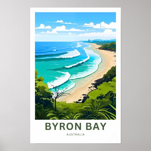 Byron Bay Australië Reisprint Poster (Voorkant)