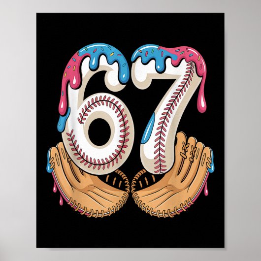 Bysebyll 67 - Ijs druppel 67 Meme Grappige Speler Poster (Voorkant)