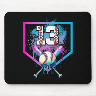 Bysebyll Drip 13e verjaardag Home Plate Jongen Jeu Muismat