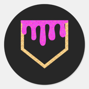 Bysebyll Drip Jongens Home Plate Ijs Drip Jeugd Ronde Sticker