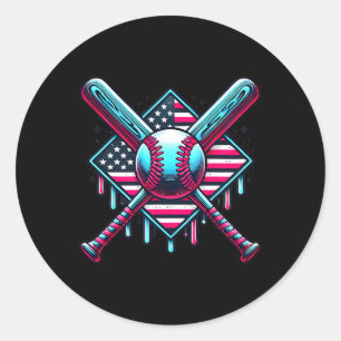 Bysebyll Drip Voor Jongens Amerikaanse Vlag Usa Gr Ronde Sticker