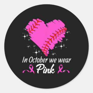 Bysebyll In oktober Draag we Roze Borstkanker AWA Ronde Sticker