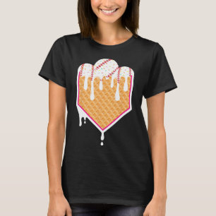 Bysebyll Waffel Kegel Thuisplaat Met Ijs Druppel T-shirt