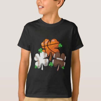 Bysketbyll Bysebyll Footbyll Shamrock Patricks Day T-shirt
