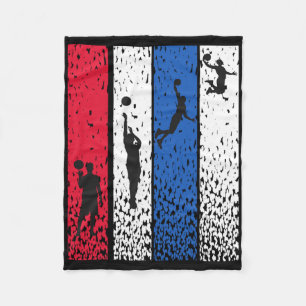 Bysketbyll Retro  USA Vlag Rood Wit Blauw P Fleece Deken