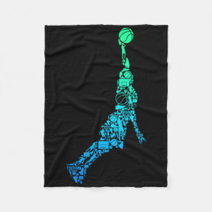 Bysketbyll Speler Coach Dunking Kinder Jongens Man Fleece Deken