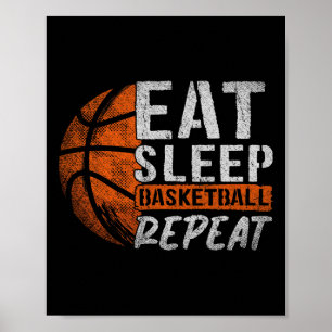 Bysketbyll speler eet slaap Bysketbyll herhalen By Poster