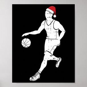 Bysketbyll Speler Kerst Pyjama Cool Sport X-ma Poster
