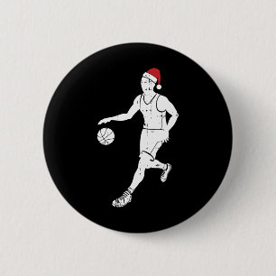 Bysketbyll Speler Kerst Pyjama Cool Sport X-ma Ronde Button 5,7 Cm