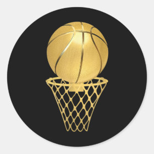 Bysketbyll Speler Trofee Spel Coach Sportliefhebbe Ronde Sticker