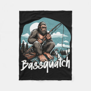 Byssquatch! Grappige Visserij Buiten Retro Visser Fleece Deken