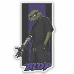 Byte De Cyborg Bullfrog Cyberpunk Streetwear  Sticker