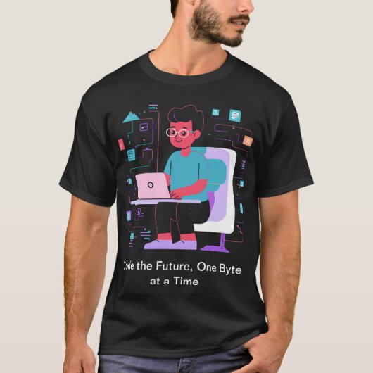 Byte Vision - T-shirt "Code the Future" (Voorkant)