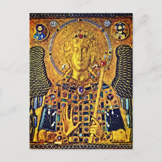 Byzantijns icoon van St Michael Briefkaart (Voorkant)