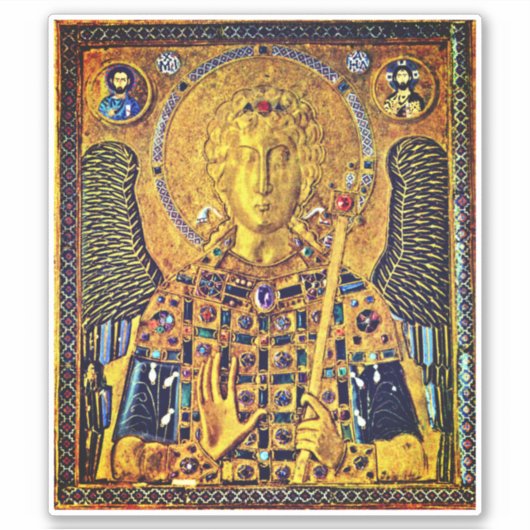 Byzantijns icoon van St Michael Sticker (Voorkant)