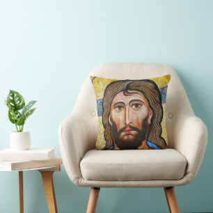 Byzantijns Jezus Mozaïek Kussen – Religieus accent