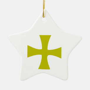 Byzantijns Kruis van Goud Keramisch Ornament