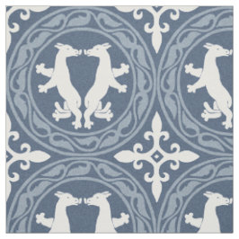 Byzantijnse Beesten Blauw en Wit Stof