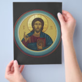 Byzantijnse Christus Pantocrator Ronde Mozaïek Kun Flyer (Hand)