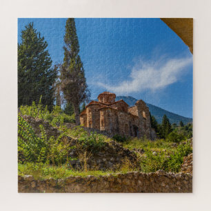 Byzantijnse kerk in de middeleeuwse stad Mystras Legpuzzel