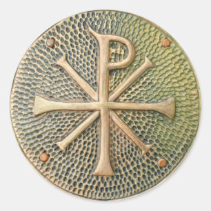 Byzantijnse kruissymbool metalen medallion history ronde sticker