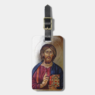 Byzantijnse Pictogram van Christus Pantocrator Bagagelabel