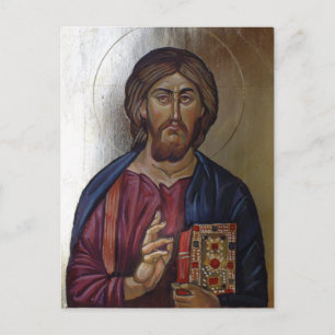 Byzantijnse Pictogram van Christus Pantocrator Briefkaart