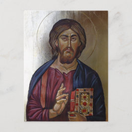 Byzantijnse Pictogram van Christus Pantocrator Briefkaart