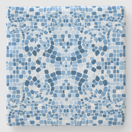 Byzantine Blue Mosaic Stenen Onderzetter