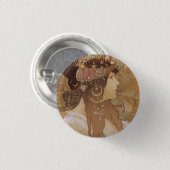 Byzantine Head: Brunette Ronde Button 3,2 Cm (Voorkant /achterkant)