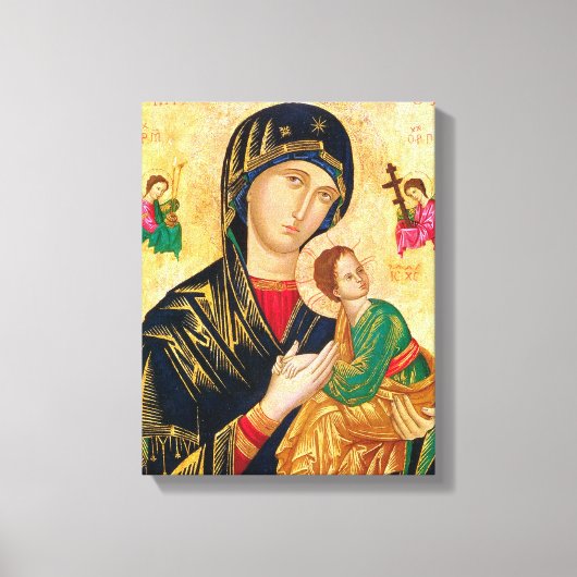 Byzantine Maagd Maria en Kind Icon Kerstmis Canvas Afdruk (Voorkant)