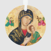 Byzantine Maagd Maria en Kind Icon Kerstmis Ornament (achterkant)