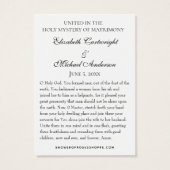 Byzantine Orthodox Eastern Rite Weddenschap Heilig Visitekaartje (Achterkant)