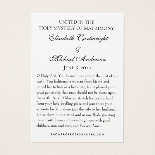 Byzantine Orthodox Eastern Rite Weddenschap Heilig Visitekaartje (Achterkant)