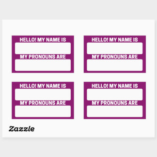 Byzantium-naam & Pronoun-labels Rechthoekige Sticker