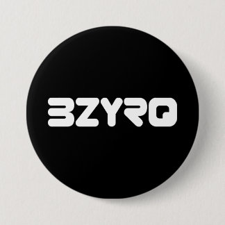 BZYRQ-Logo (wit op zwart) Ronde Button 7,6 Cm