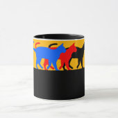 C01 - Tasse mit 3 farbigen Katzen Mok (Midden)