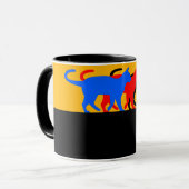 C01 - Tasse mit 3 farbigen Katzen Mok (Voorkant links)