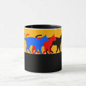 C01 - Tasse mit 3 farbigen Katzen Mok (Midden)