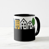 C02 - Tasse mit Dorf Kleinstadt Skyline Mok (Voorkant rechts)